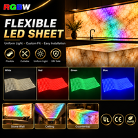 Feuille LED Flexible Ultra-Fine DC24V 288 LEDS 490x245mm SMD5050 RGBW 4-en-1 Découpable pour Rétroéclairage Marbre et Aménagement Paysager