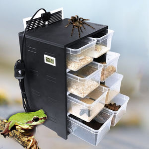 Boîte d'alimentation en Pvc pour animaux de compagnie, <span class=keywords><strong>Terrarium</strong></span> à 4 couches, réservoir d'élevage d'insectes lézards, tiroir de maison avec hygromètre, Cage de coussin chauffant - Product Image 6