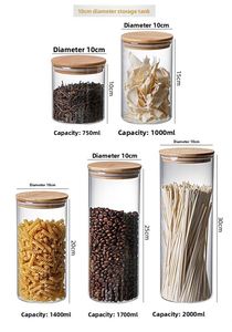 ภาชนะแก้วใสทรงกลมทำจากแก้วบอโรซิลิเกตพร้อมฝาไม้ไผ่สำหรับบรรจุภัณฑ์คุกกี้ ชา กาแฟ เครื่องเทศ น้ำตาล ลูกอม - Product Image 6