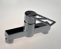 Robinet de salle de bain classique en laiton chromé à poignée unique, avec cartouche céramique, pour eau chaude et froide, mitigeur de douche pluie - Excellent rapport qualité-prix