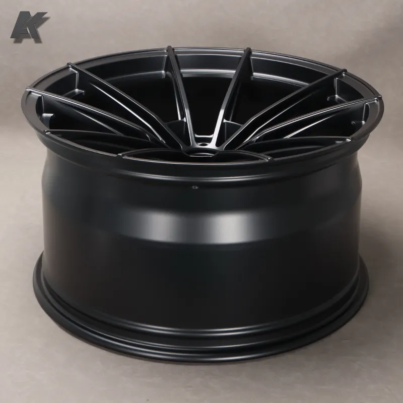 Wangu deep concave 5 Holes Modified matte black Customized 18 19 20 21 22 23 inch Forged Aluminum Alloy Car Wheels Rims Hubs