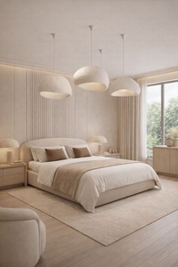 Cama Moderna de Lujo para Adultos con Estructura de Madera Sólida, Tapicería de Lino Suave y Estructura Resistente, Tamaño Queen, Tipo Plataforma para <span class=keywords><strong>Dormitorio</strong></span> - Product Image 3