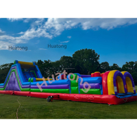 Parcours d'obstacles gonflable coloré pour jeux de défis de grande taille, location de jeux de fête unisexe commerciaux