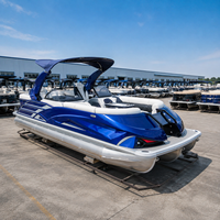 Bateau ponton de luxe en aluminium de 22 pieds, 12 passagers, arche électrique, certifié CE, alimenté par batterie, pour la pêche