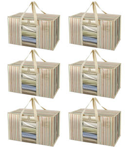 ถุงผ้าโพลีเอทิลีนสำหรับจัดเก็บเสื้อผ้า, ถุงเก็บของหนากันความชื้นแบบถือได้จุได้เยอะ - Product Image 2