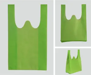 아마존 프로모션 도매 맞춤형 로고 부직포 조끼 가방 티셔츠 가방 재사용 가능한 식료품 쇼핑백