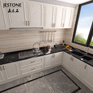 Jestone màu nhân tạo thạch anh calacatta đen nhựa nhân tạo slab đá thạch anh bàn đá - Product Image 3