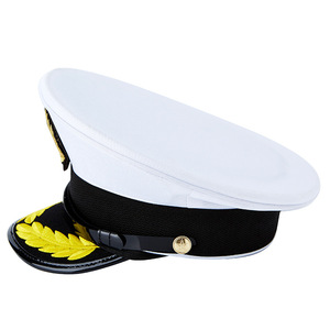 Casquette <span class=keywords><strong>de</strong></span> sécurité <span class=keywords><strong>de</strong></span> <span class=keywords><strong>marin</strong></span> blanche avec logo <span class=keywords><strong>de</strong></span> broderie en coton pour scènes <span class=keywords><strong>de</strong></span> plage décontractées - Product Image 3