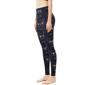 Leggings grande taille pour femmes, motif chat noir avec lunettes, nouvelle collection Halloween, pour saut en hauteur, HC-6062 - Product Image 4