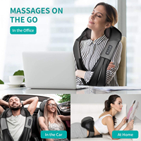 Masseur de cou et de dos à double usage, sans fil, avec fonction de pétrissage et de chaleur, shiatsu, pour soulager les douleurs musculaires des épaules et des lombaires