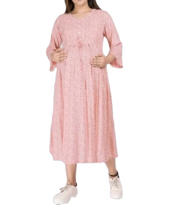 Women's Fashion Floral Pregnant Dress Maternity/Feeding/Nursing Dress Micro  Print Round-Neck A-Line Long Midi Dress| Alibaba.com