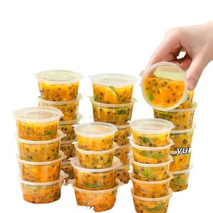 Contenedor de Salsa Desechable de una Pieza, Material PP con Tapa, Apto para Microondas, Uso Comercial, Tazón Redondo para Sopa, Envase Sellado para Llevar - Product Image 2