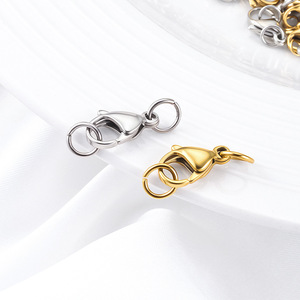 Vente en gros d'acier inoxydable 18K PVD or boucle de connexion fermoir mousqueton avec ouverture anneau de saut pour la fabrication d'accessoires de bijoux à bricoler soi-même - Product Image 5