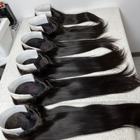 Vente en gros d'usine, perruques en cheveux humains de 18 pouces, 28 pouces, 12A, 13x4 HD invisibles pour perruque, couleur naturelle, densité 210%