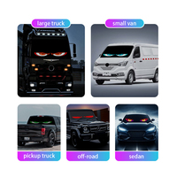 Pantalla LED Flexible USB para Coche, Pantalla Publicitaria, Luces LED para Ventana de Coche, Luces de Ojos de Demonio para Camioneta Todoterreno