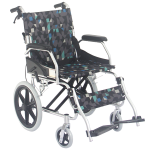 Sedia a rotelle manuale pieghevole portatile in alluminio con piccole ruote leggero da viaggio per anziani - Product Image 3