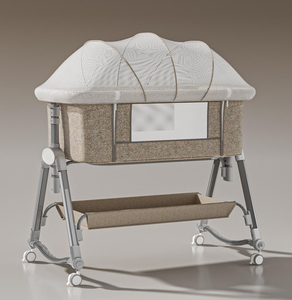 Berceau portable pliable réglable en hauteur pour nouveau-nés et tout-petits, <span class=keywords><strong>lit</strong></span> de bébé, <span class=keywords><strong>lit</strong></span> de voyage portable avec moustiquaire - Product Image 6