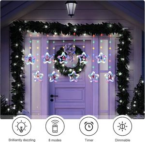 100LED bông tuyết giáng sinh Rèm 8 chế độ trong nhà/ngoài trời Cổ Tích Kỳ nghỉ chiếu sáng & trang trí đèn trang trí cho chủ đề giáng sinh - Product Image 5