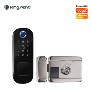 Tuya <strong>Smart</strong> Electric Double Fingerprint <strong>Key</strong> <strong>Code</strong> Lock for Wood Steel Doors Aluminum Rim Door <strong>Key</strong> for Wood Steel Door <strong>Key</strong> Lock - Product Image 1