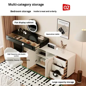 Chambre à coucher moderne coiffeuse simple commode petit bureau de maquillage avec miroir éclairé nouveau modèle de <span class=keywords><strong>table</strong></span> de maquillage - Product Image 4