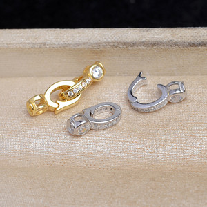 Silver Zircon <b>DIY</b> Pearl Jewelry <b>Accessory</b> 5-7mm Empty Necklace Buckle JG5990 with Plated Craft Packaged in <b>Bag</b> - Product Image 2
