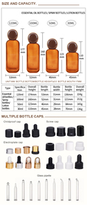 Customized brown glass bottle dropper bottle Essential oils aromatherapy cosmetics Container Empty with glass pipette - Product Image 5