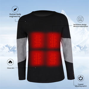 7.4v रिचार्जेबल बैटरी थर्मल अंडरवियर लंबी आस्तीन पॉलिएस्टर + लिंट थोक गर्म अंडरवियर - Product Image 3