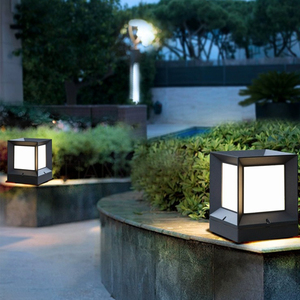 โคมไฟโพสต์ LED กลางแจ้งดีไซน์ทันสมัยโคมไฟรั้ว IP65กันน้ำพร้อมฐาน E27อลูมิเนียมสำหรับสวนเสา - Product Image 6