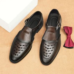 Nuevos Zapatos de Cuero para Hombre Estilo Británico - Formales de Negocios, Casuales, Mocasines de Cuero Genuino con Hebilla - Product Image 6