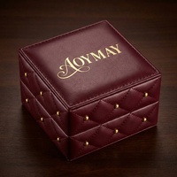 Boîte cadeau de luxe en cuir matelassé pour parfum, emballage personnalisé avec logo, design rigide bordeaux, accents dorés, emballage de parfum haut de gamme