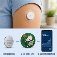 Pile bouton médicale Ieeton CR1025 3V 30mAh Li-MnO2 au dioxyde de manganèse, pile primaire/non rechargeable pour CGM