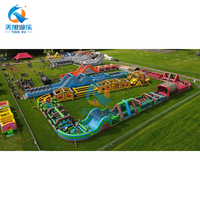 Grand jeu compétitif de course d'obstacles gonflable commercial en PVC 5K pour adultes; Château gonflable pour parc d'attractions