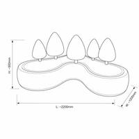Silla de Descanso Pública con Forma de Ola en FRP Brillante, Escultura de Fibra de Vidrio para Interiores y Exteriores, Banco con Temática Forestal para Parques de Diversiones