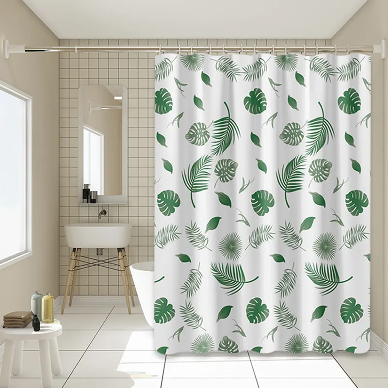 Mildew resistant bathroom print shower curtain 180cm x 180cm and custom size waterproof bath curtain liner