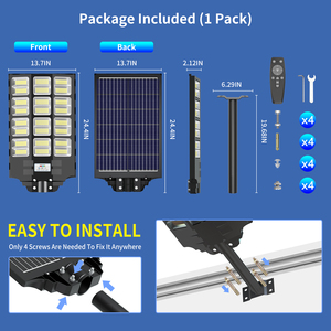 Solar 1080LED Radar Hareket Sensörü IP65 Dereceli LED Sokak Lambaları Parlaklık Kısılabilir Enerji Tasarruflu Yol Lambası <span class=keywords><strong>3</strong></span> Yıl Garanti - Product Image 6