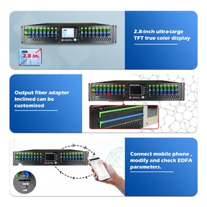 1U 2U 1550nm WDM Edfa 4*19dBm 8 16 32 Port Fiber Optical Amplifier CATV GPON EYDFA PON EDFA Edfa Amplifier