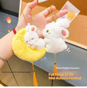 Pendentif en peluche lapin de dessin animé, cadeau pour sac d'école mignon pour fille, breloque modèle JYSS pour clé de voiture, sac à main, portefeuille, cadeau pour femme - Product Image 5