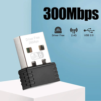 Wifi6 adaptor Wifi USB Mini 300Mbps, kartu Netwok nirkabel USB 2.0 Wifi Dongle AX300 driver gratis