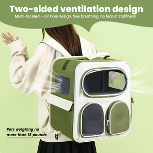 Şık büyük kapasiteli Pet arabası taşıyıcı tekerlekler ile taşınabilir çok kedi köpek bagaj sırt çantaları - Product Image 2