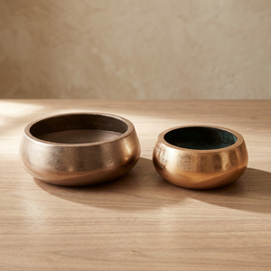Juego de Macetas de Aluminio Modernas y Personalizadas, Contenedor Minimalista para Plantas de Jardín, para Uso en Escritorio, Forma Circular, Hecho a Mano - Product Image 3