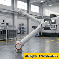 Cobot JINWEI FR20 de 20 kg y 1854 mm, 6 Ejes, IP54, ISO 10218, CR, CE, 0.1 mm, Opcional IP65, para Paletización Industrial Pesada y Soldadura