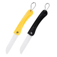 Nouvelle cuisine colorée forme jaune Mini couteaux pliants cuisine couteau à fruits en céramique