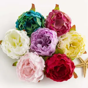 Great price silk peony flower heads flower wall decoration flower head artificial