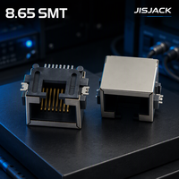 JISJACK JS-SMT-SP33 Plaque de montage en surface à 8 ports Module SMT Connecteur RJ45 Boîtier en cuivre blindé à moitié plaqué Prise Ethernet