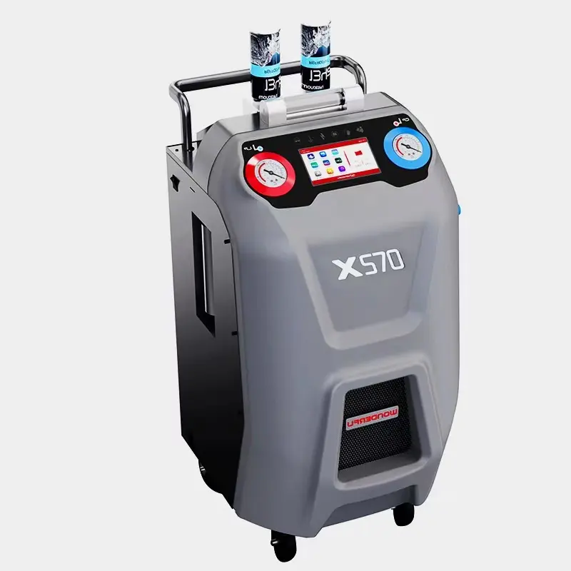 Maravilloso X570 Máquina de llenado y recuperación de refrigerante AC R134a completamente automática Sistema de manejo de refrigerante A/C