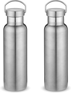 20oz Insulated Water Bottles Stainless Steel Double Wall Sport Bottle With Lid Of Handle Metal Reusable Thermoses Flask - Product Image 1