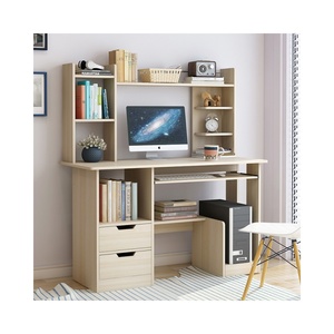Escritorio de ordenador minimalista moderno de alta calidad con estantería para estudio de niños o uso doméstico junto a la cama en la sala de estar - Product Image 1