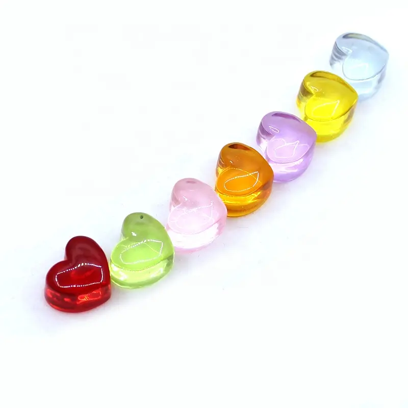 Klare 3D Pure Schöne Süße Flache Rückseite Chunky Heart Bead Transparente Sweet Candy Style Kawaii 15*17*9mm Harz perle für DIY