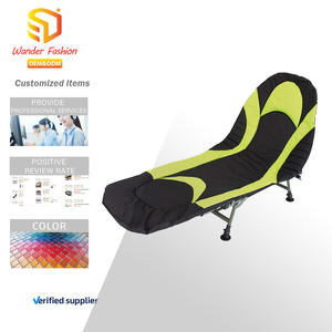 Opklapbed Zwart Relaxbed Stoel-190 72 40cm Bedstoel Karpervissen Kamperen met 6 poten Bezoekersbed - Product Image 1