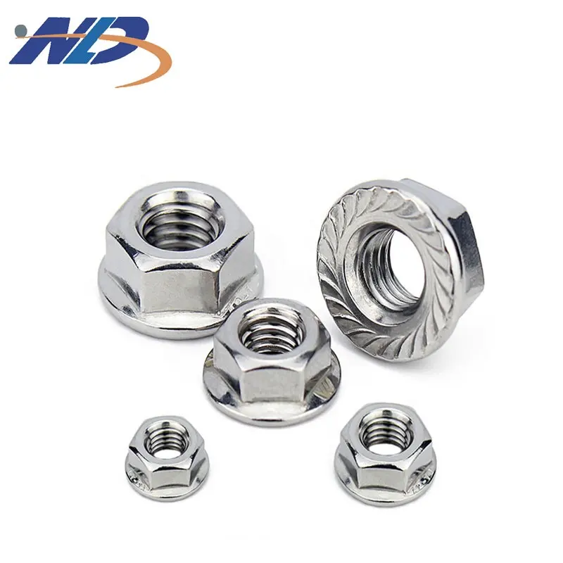 Customized M10 Stainless Steel Serrated Brass Angle Grinder Zinc Plated Nylon Lock Din6923 Hex Flange Nuts